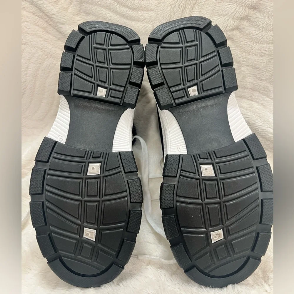 TOP Moda Black and White High-Top Sneakers with Rhinestone detail - Picture 4 of 4